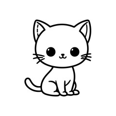 illustration vector of cat. Coloring Page Outline Of cartoon cat. Coloring book for kids