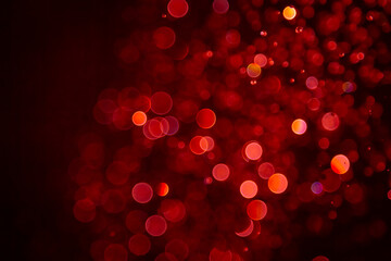 Luxury Red Bokeh with gold light and colurful rainbow curcle on black