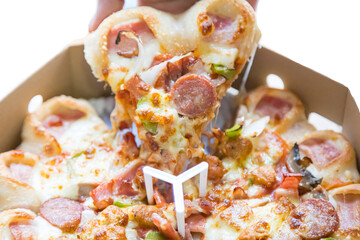 Pizza with Bacon Cheese Crust