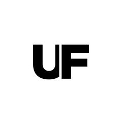 Letter U and F, UF logo design template. Minimal monogram initial based logotype.