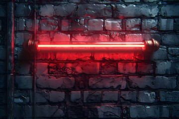 Neon Sign Illuminating Brick Wall. Generative AI