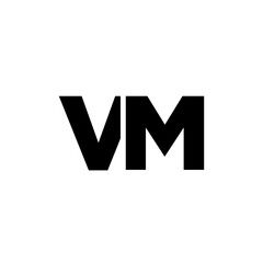 Letter V and M, VM logo design template. Minimal monogram initial based logotype.