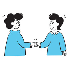two businessman shaking hands illustration