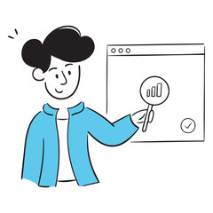 businessman looking for profit illustration