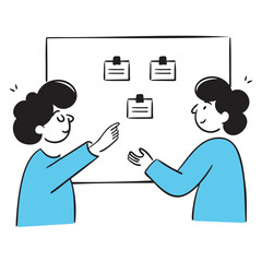 two businessman making a plan illustration