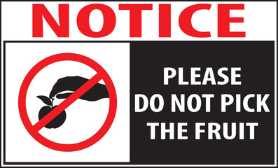 Please do not pick the fruit sign vector.eps