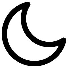 crescent icon, simple vector design