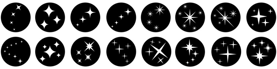 Star icon vector set. Twinkling star illustration sign collection. Sparkles symbol. Shining burst logo.