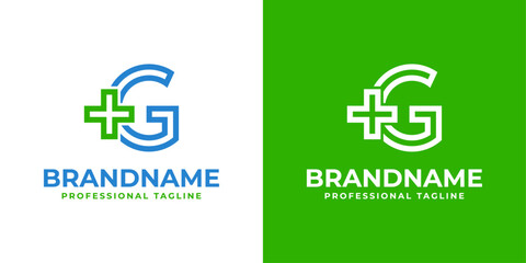 Obraz premium Letter G Medical Cross Modern Logo