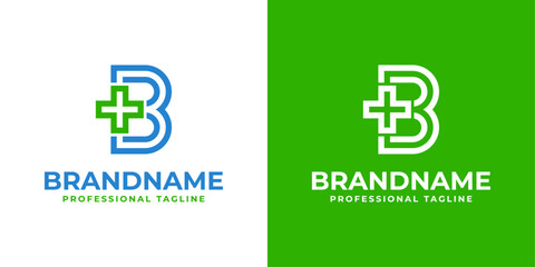 Letter B Medical Cross Modern Logo, suitable for business related to Medical Cross or Pharmacy with B initial