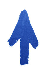 Watercolor arrow blue on a white background
