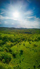 Fototapeta premium Aerial view of Strandzha mountains in Bulgaria 