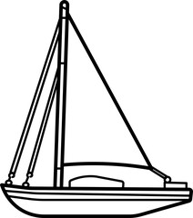 Sailboat Outline Illustration