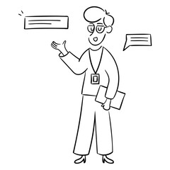 male marketing employee making announcement illustration