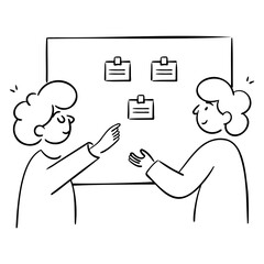 two businessman making a plan illustration