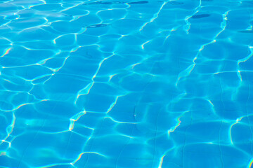 surface of blue swimming pool,background of water in swimming pool. - 786069481