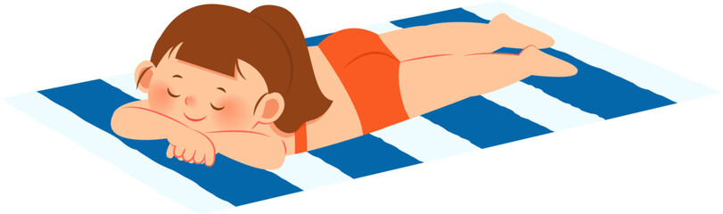 Girl Lying On a Beach Towel