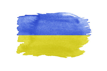 Ukraine flag brush concept. Flag of Ukraine grunge style banner background. - 786070263