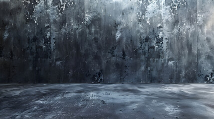 A dark room with concrete features, resembling a natural landscape