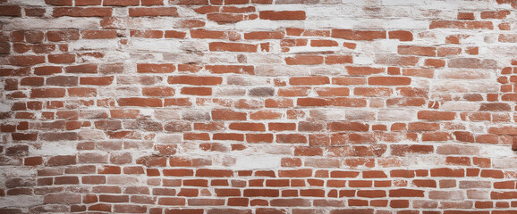 White painted damaged rustic brick wall texture banner wall paper