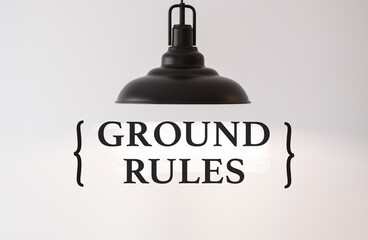 Ground rules concept with hanging lamp