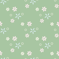 Floral Colorful Spring and Summer Time Seamless Pattern for Textile.