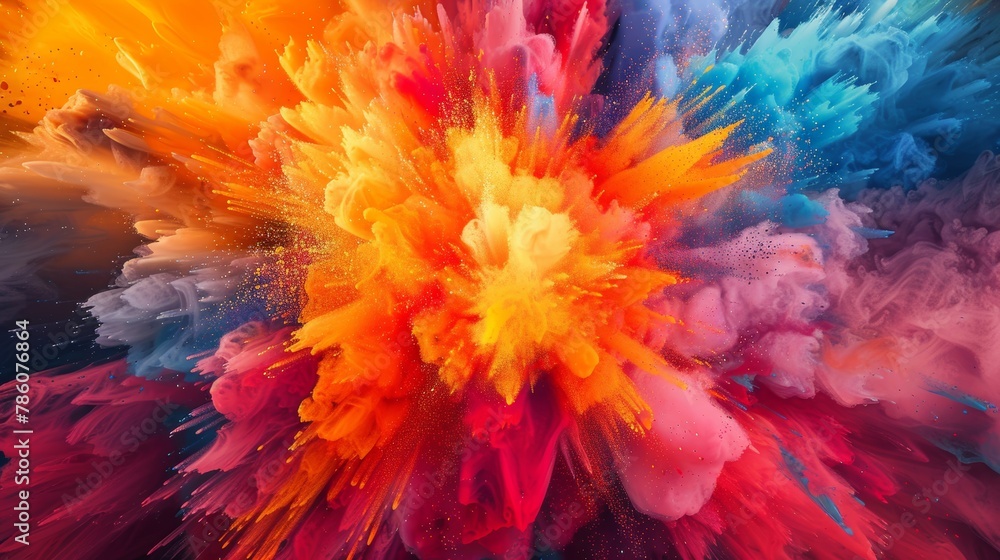 Poster vibrant color explosion abstract background for creative design and artistic projects