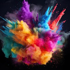 Colorful splash of colored powder