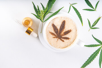Cannabis hemp cbd coffee latte