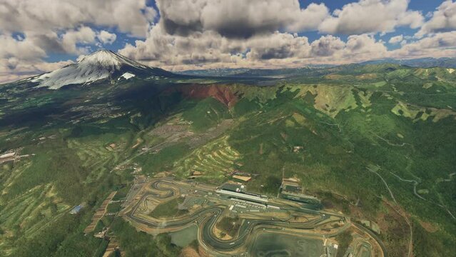 Aerial shot of the Fuji Speedway circuit in Oyama - Shizuoka Prefecture. Japan