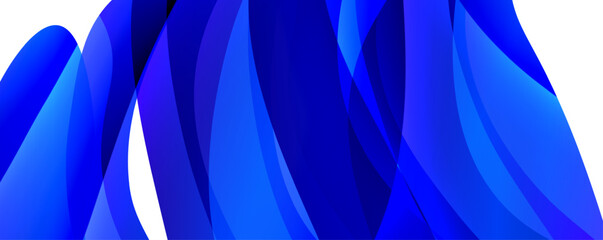 A detailed closeup of a vibrant electric blue wave on a clean white background, showcasing intricate patterns and shades of blue, purple, violet, aqua, and magenta - obrazy, fototapety, plakaty