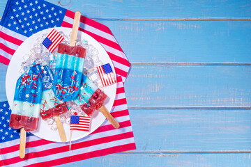 Patriotic USA Ice cream popsicles