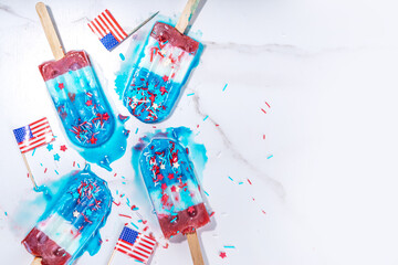 Patriotic USA Ice cream popsicles