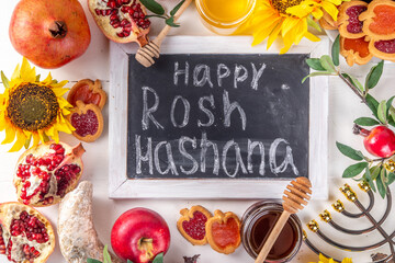 Rosh hashana jewish holiday background - 786081230