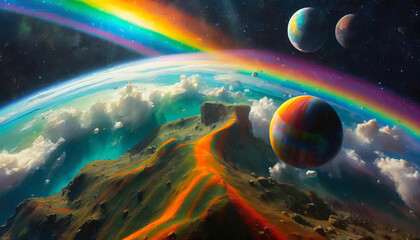 空と惑星のイメージ