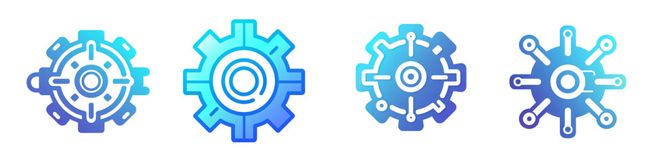 Automation clipart collection, symbol, logos, icons isolated on transparent background