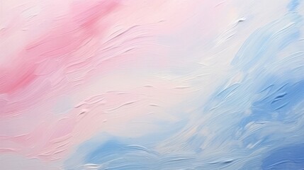 Art oil and acrylic smear blot canvas painting stucco wall. Abstract texture pink, blue, white color stain brushstroke relief grain texture background. High quality photo