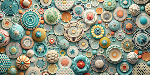 patterns, , circle, stage, wallpaper in 3D style, colors, shapes, graphics, design, illustration, soft blue tones, soft blue, soft tones, light colors, AI generation, texture, 3D, graphics, design,  - obrazy, fototapety, plakaty