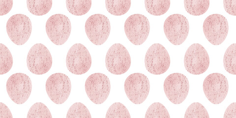 Cute illustration with colorful Easter eggs with watercolor texture, spring banner