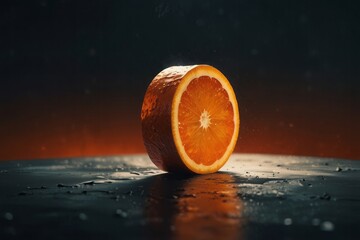 Sunshine metaphor orange slice symbolizes vibrant sun concept