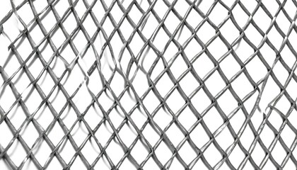 Steel grating fence made with wire on white background