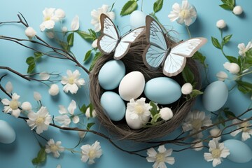 Easter egg isolated on pastel background