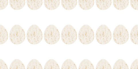 Cute illustration with colorful Easter eggs with watercolor texture, spring banner