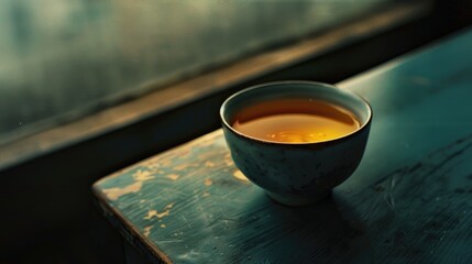 A cup of warm oolong tea - obrazy, fototapety, plakaty
