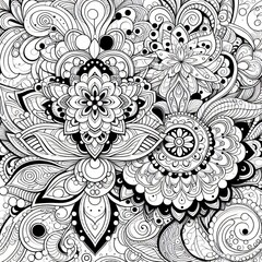Fototapeta premium Zentagly is a black and white graphic ornament.