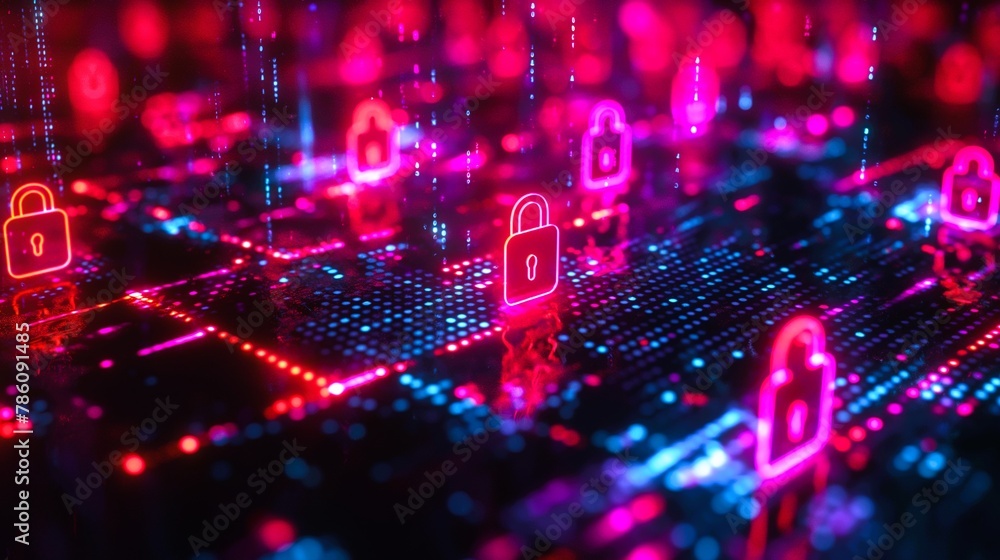 Poster the future of cybersecurity innovations in data protect background concept. generative ai illustrati