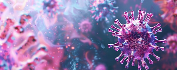 Fototapeta premium coronavirus the bacterium background, a place for text. Microbiology, the study of microorganisms, infections, bacterial