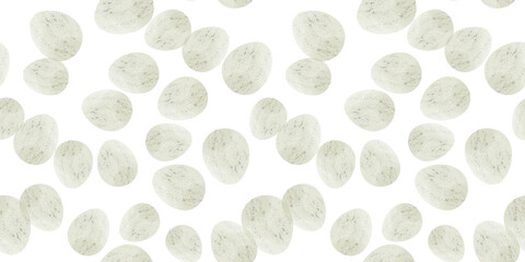 Cute illustration with colorful Easter eggs with watercolor texture, spring banner