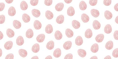 Cute illustration with colorful Easter eggs with watercolor texture, spring banner