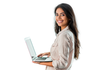 South American Woman with Laptop